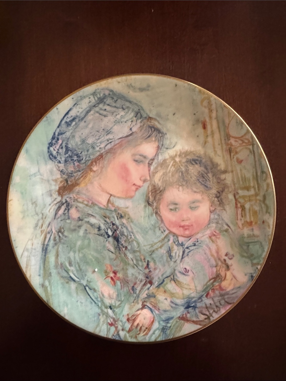Edna Hibel "Colette and Child" - Royal Doulton - 1973 First of the Series
